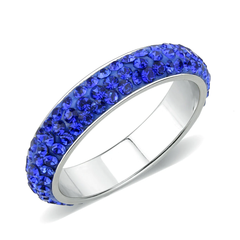 CJ3838 Wholesale Women's Stainless Steel Top Grade Crystal Sapphire (206) Infinite Sparkle Ring