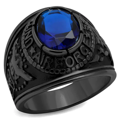 CJ414708J Wholesale Men's Stainless Steel IP Black Synthetic Sapphire United States Air Force Ring.png