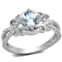 CJ421 Wholesale Women's 925 Sterling Silver Rhodium AAA Grade CZ Clear Filigree Ring