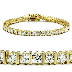 CJ47205 Wholesale Women's Brass Gold AAA Grade CZ Clear Bracelet