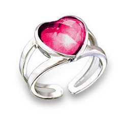 CJ5755OS Jewelry - Heart Ruby CZ Ring