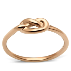 CJ630R Wholesale Women's Stainless Steel IP Rose Gold Minimal Love Knot Ring