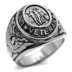 CJ7870OS Wholesale - Stainless Steel United States Veteran Ring
