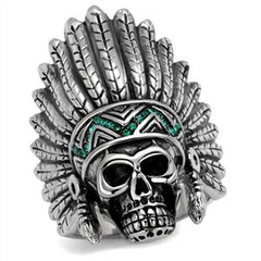 CJE2245 Wholesale Men's Stainless Steel Native American Statement Skull Ring