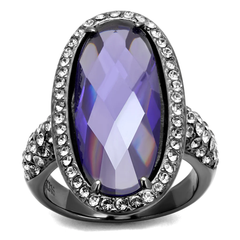 CJE2840 Wholesale Simulated Oval Tanzanite Cubic Zirconia Cocktail Ring