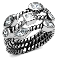 CJE2880 Wholesale Stainless Steel AAA Grade CZ Stackable Rope Rings