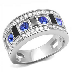 CJE3141 Wholesale Women's Stainless Steel Sapphire Top Grade Crystal Fashion Ring