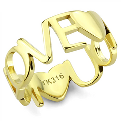 CJE3637 Wholesale Women's Stainless Steel IP Gold I LOVE YOU Broad Ring