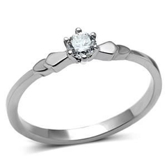 CJG1092 Wholesale Clear Solitaire AAA Grade CZ High Polished Stainless Steel Women's Fashion Ring