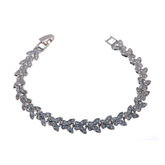 B7105 Rhodium Swarovski Elements Butterfly Chain Bracelet