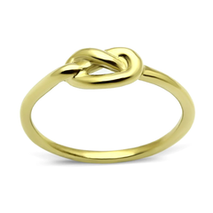 CJ630G Wholesale Women's Stainless Steel IP Gold Minimal Love Knot Ring