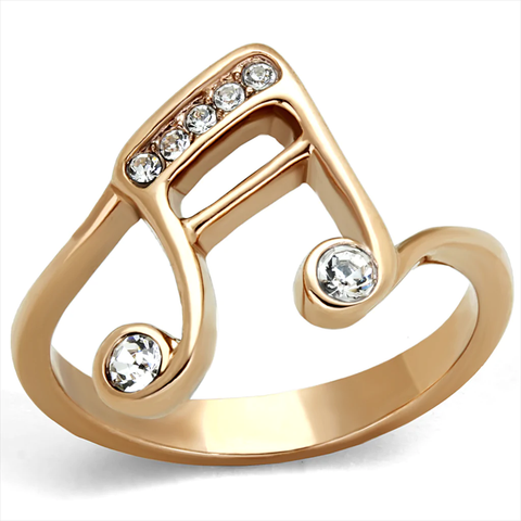 Rose Gold-Plated Stainless Steel Music Note Ring from CeriJewelry