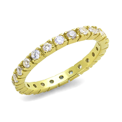 CJE2343G Wholesale Women's Stainless Steel IP Gold Clear AAA Grade CZ Minimal Eternity Ring
