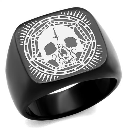 Black-Plated Stainless Steel Skull Ring from CeriJewelry