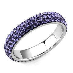 Stainless Steel Tanzanite Top-Grade Crystal Infinite Sparkle Ring