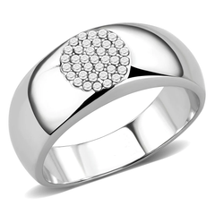 Men’s Stainless Steel Clear AAA Grade CZ Round Cluster Ring