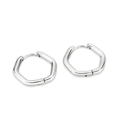 Minimalist Stainless Steel Hexagon Earrings