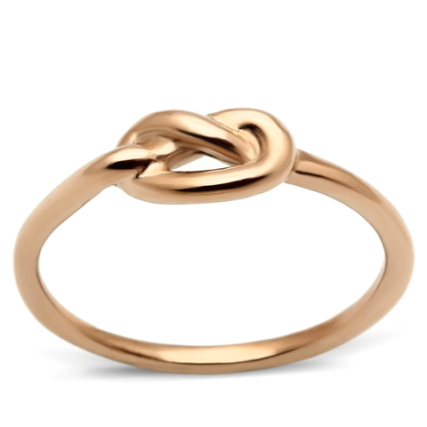 Rose Gold-Plated Stainless Steel Love Knot Ring