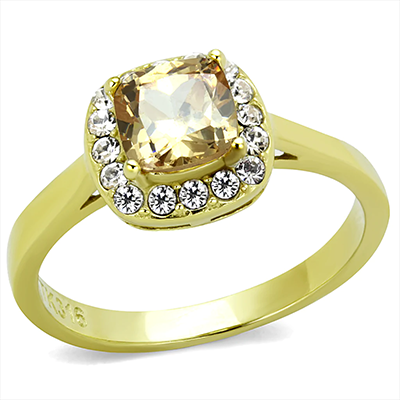 Gold-Plated Stainless Steel Yellow CZ Ring from CeriJewelry