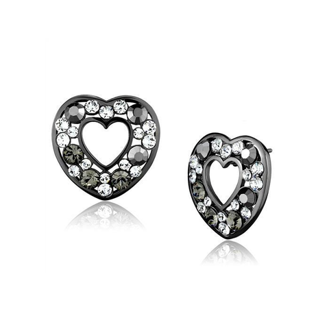 Light Black-Plated Multi-Color Top-Grade Crystal Earrings