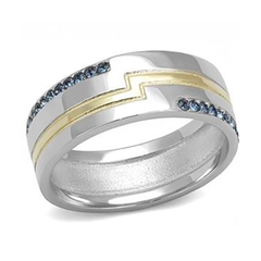 Men’s Two-Tone Montana Blue Top-Grade Crystal Band