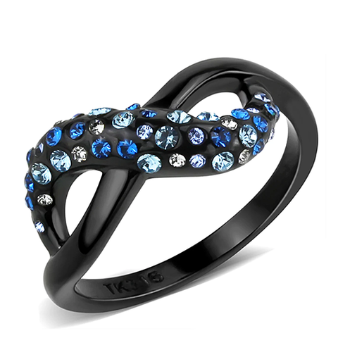 Black-Plated Multi-Color Infinity Ring
