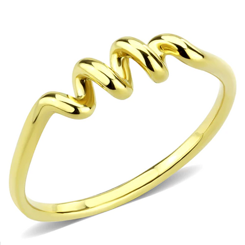 Gold-Plated Stainless Steel Coil Ring