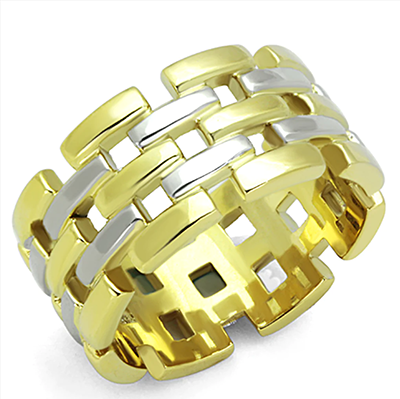 Two-Tone Stainless Steel Basket Weave Ring from CeriJewelry