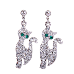 Parisian Chic Cat Swarovski Elements Earrings