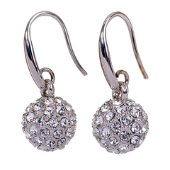 Spherical Ball Swarovski Elements Crystal Hook Earrings