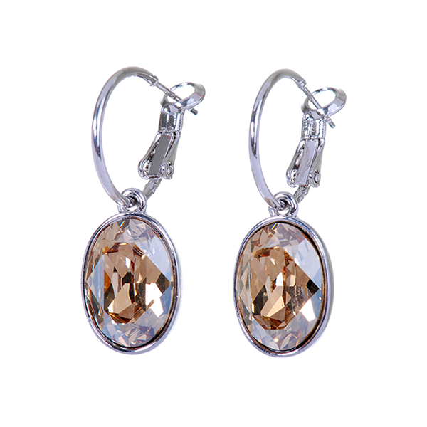 Oval Champagne Swarovski Elements Earrings