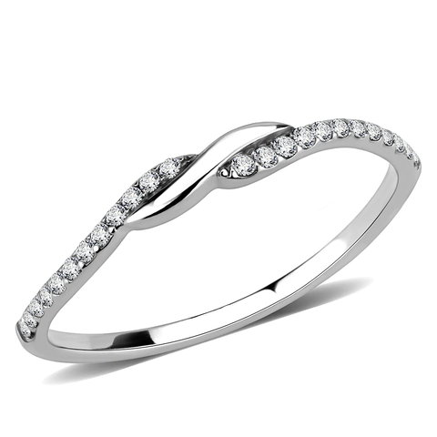 Stainless Steel Clear AAA Grade Cubic Zirconia Infinity Ring