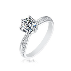 Wholesale Women's 1 CT Moissanite Pave Ring in 925 Sterling Silver