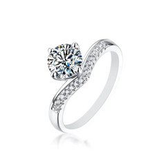 Wholesale Women's 2 CT Round Moissanite Ring in S925 Sterling Silver