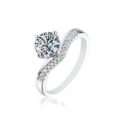 Wholesale Women's 3 CT Round Moissanite Ring in S925 Sterling Silver
