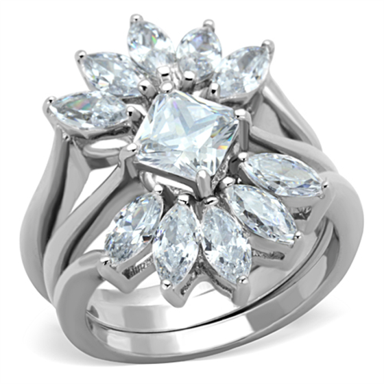  Stainless Steel AAA Grade CZ Ring