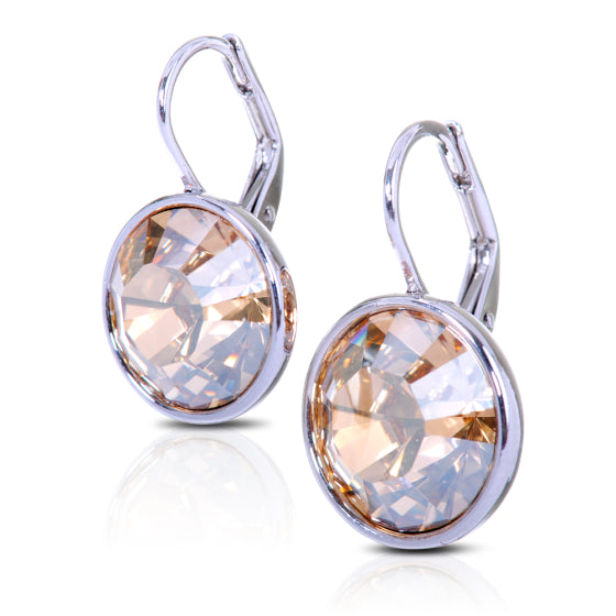 Dot Champagne Swarovski Elements Crystal Drop Earrings from CeriJewelry