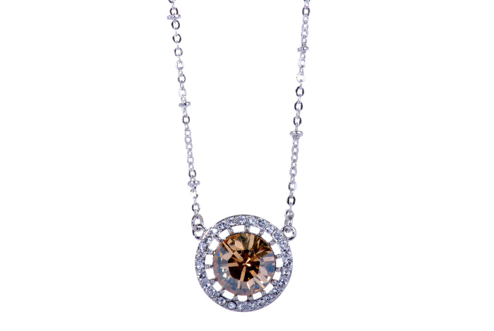 Champagne Colored Swarovski Elements Crystal Pendant Necklace from CeriJewelry