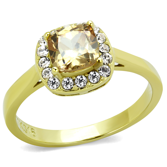 Yellow Gold Plated Champagne CZ Ring from CeriJewelry