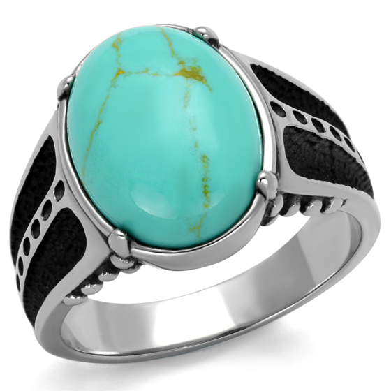 Men's Stainless Steel Turquoise Ring from CeriJewelry