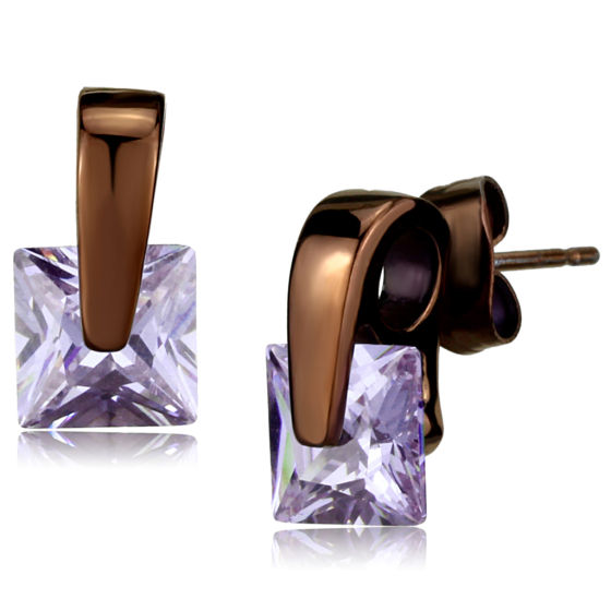 CZ Purple and Chocolate Plated Earrings from CeriJewelry