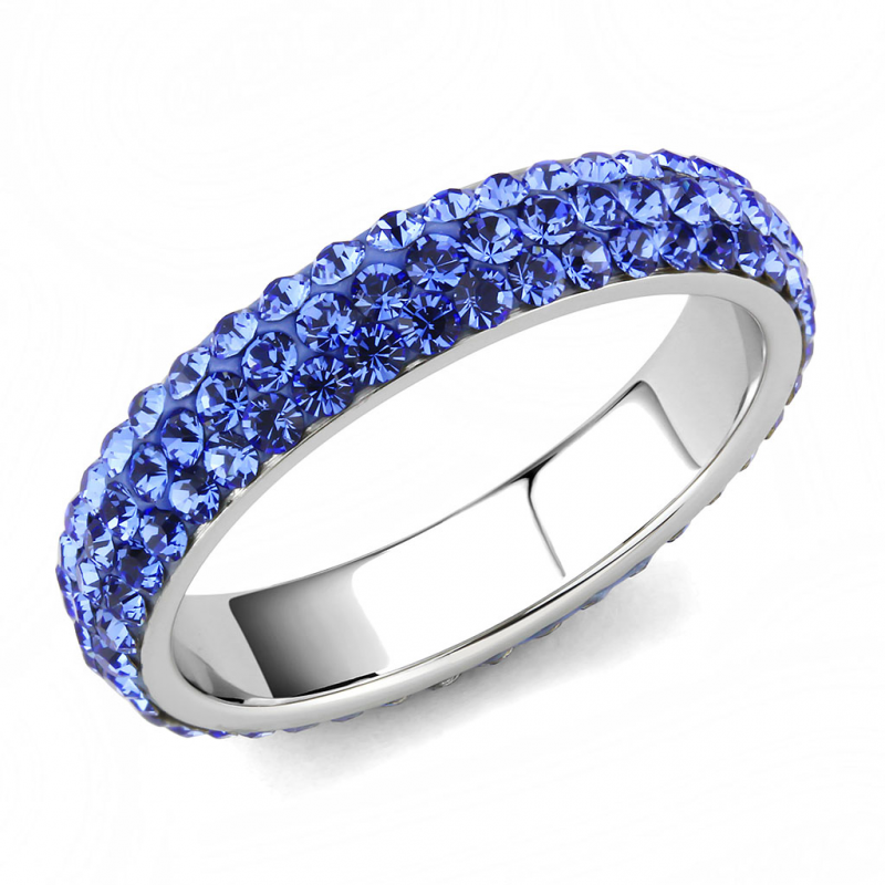 Women's Stainless Steel Top Grade Crystal Sapphire Infinite Sparkle Ring from CeriJewelry