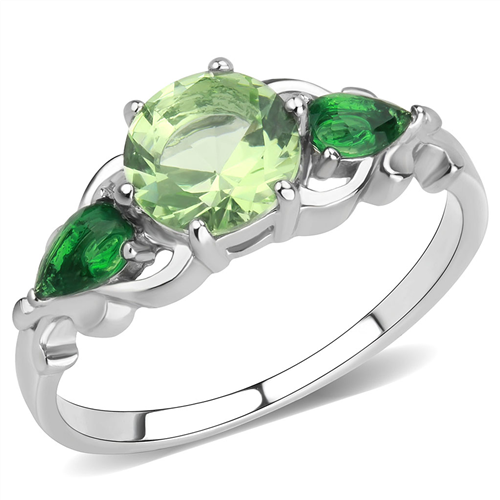 Stainless Steel Synthetic Peridot Ring