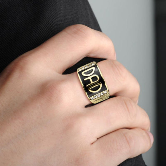 Stainless Steel Two-Tone IP Dad Ring from CeriJewelery