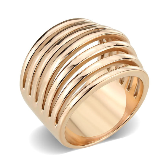 Women's Stainless Steel IP Rose Gold Wrap Ring