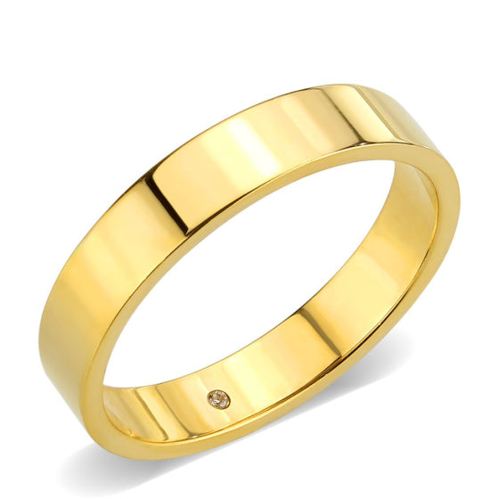 Men's Stainless Steel Top Grade Crystal Clear IP Gold Band Ring from CeriJewelry