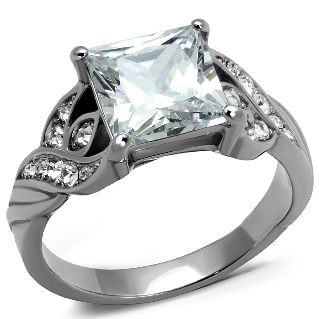 7 - CJE2657 Princess Cut AAA Grade CZ Engagement Ring