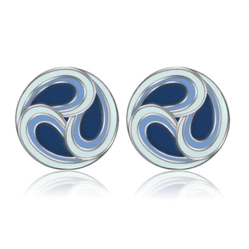 STAINLESS STEEL WATERDROP SWIRL ENAMEL STUD EARRINGS  FROM CERIJEWELRY