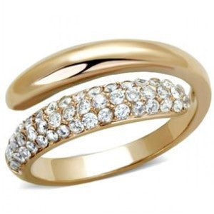 CJE109 Pave CZ IP Gold Plated Ring