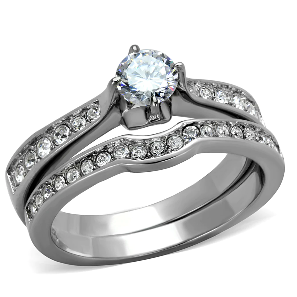 CJE2039 IMPRESSIVE BRILLIANT CZ WEDDING RING SET